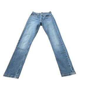 Levis Premium 501 Skinny Jeans Medium Wash Denim Button Fly 501S Womens 24 x 28